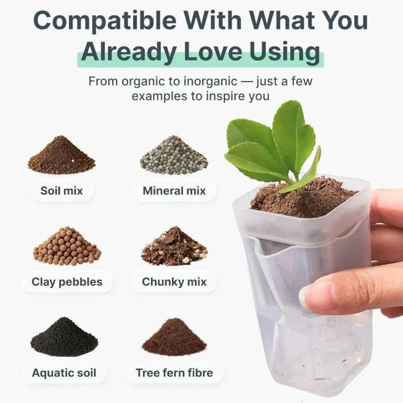 5/1PCS Dry Wet Separation Seedling Planting Flowerpot Self Watering Plant Pots Mini Translucent Plastic Planters Garden Supplies Quake