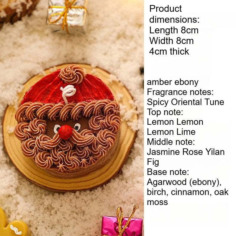 1pc Christmas Atmosphere Cute Small Gifts Aromatherapy Candles Souvenirs Creative Handmade Santa Claus Candles Quake Coffee- round