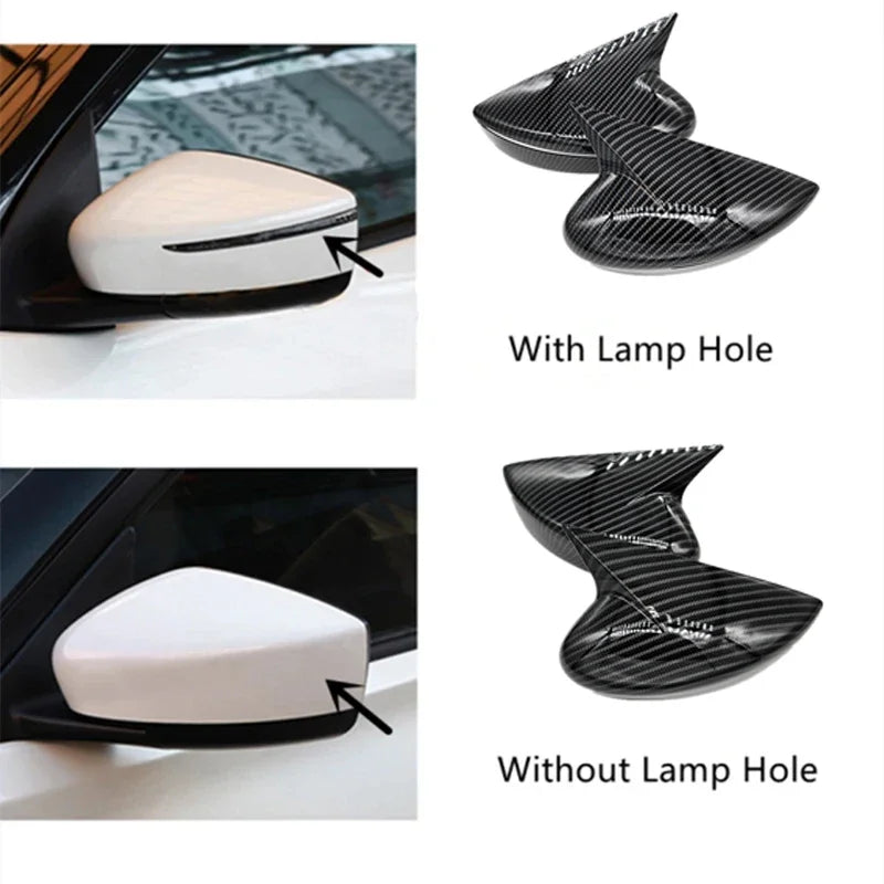 For Nissan Kicks Lannia BlueBird 2015-2021 Car Rearview Side Mirror Cover Wing Cap Exterior Sticker Door Rear View Case Trim Quake
