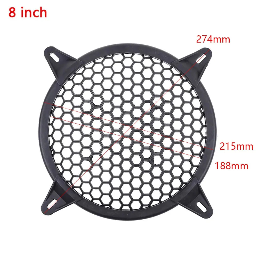 1Pcs New 4/6/8/10/12 inch Subwoofer Grill Round Replacement Mesh Net Plastic Speaker Grille Mesh Cover Speaker Accessories Quake 8 inch