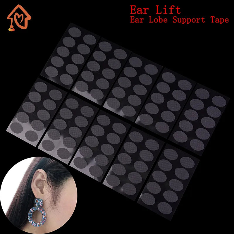 100Pcs Clear Invisible Earlobes Protective Stickers For Stretched Ear Lobes And Relieve Strain From Heavy Earrings Quake