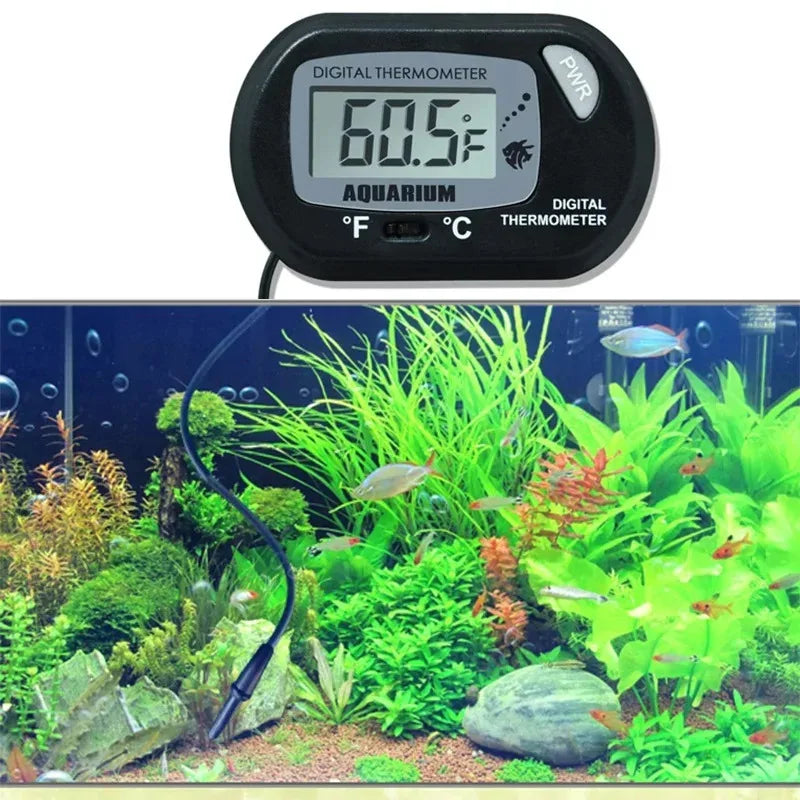 Digital Aquarium Thermometer with Probe Suction Cup Fish Tank Water Electronic Thermometer Measurement Degrees Celsius ℃ Quake