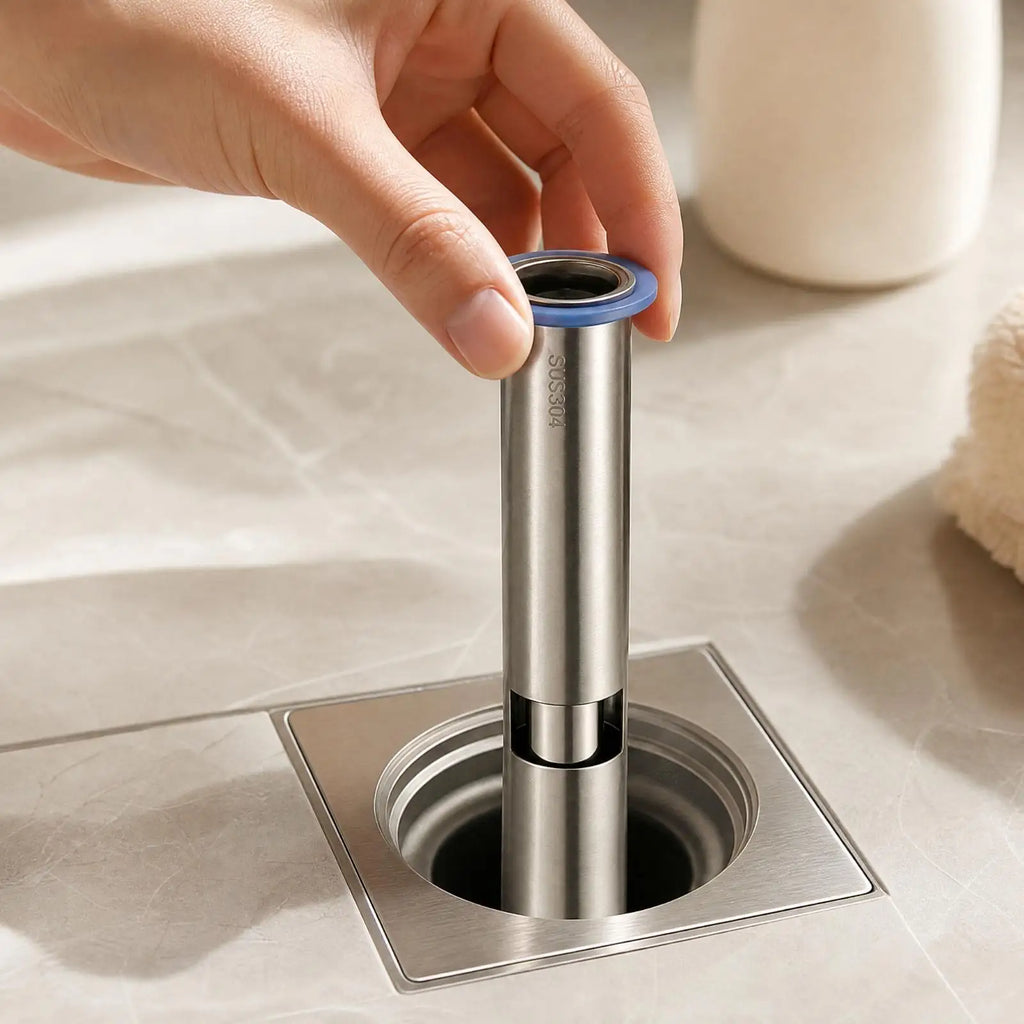 Floor Drain Core with Backflow Preventer Rapid Drainage Stainless Steel Bathroom Floor Drain Replacement Core Rust-Resistant Quake