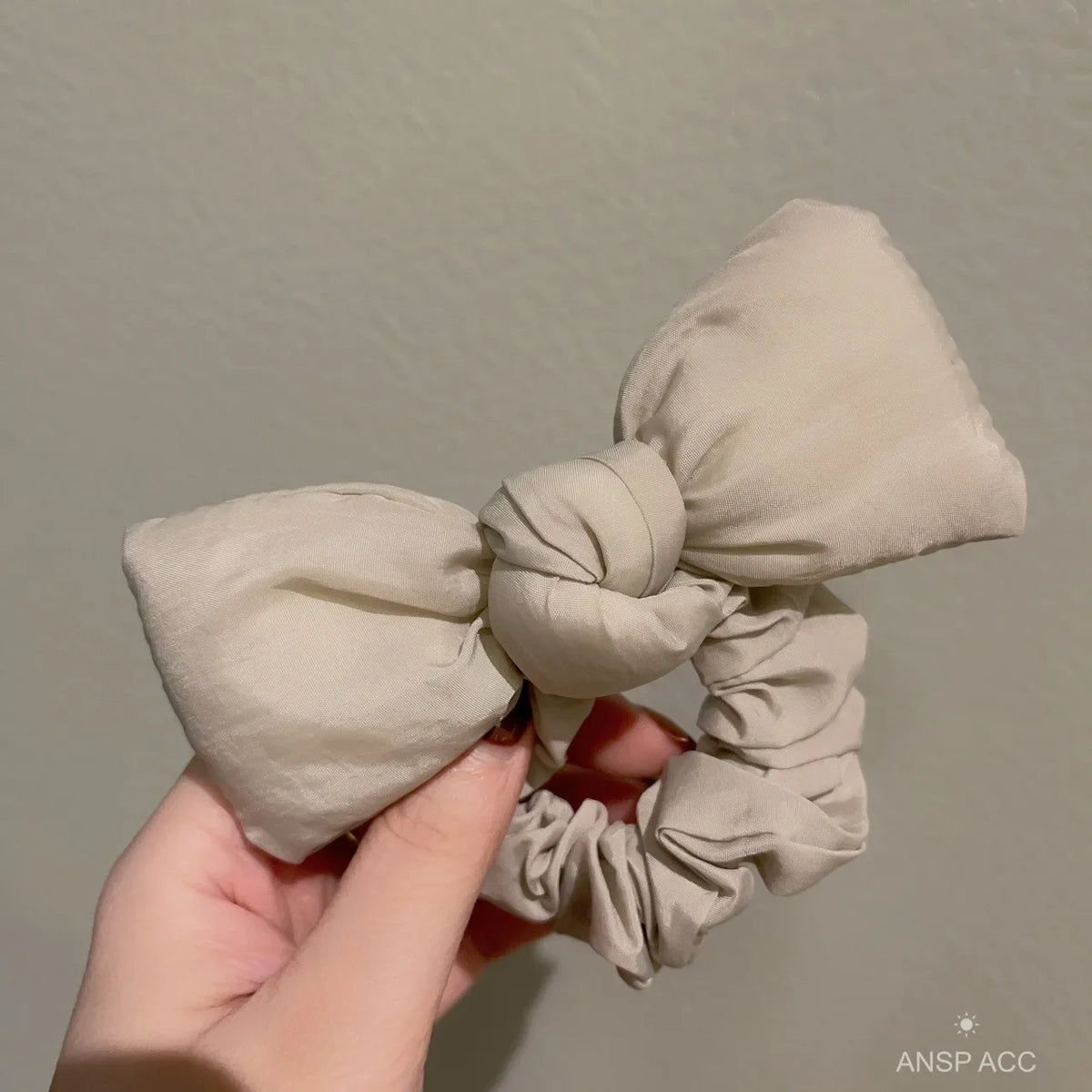 New Sponge Bow High Elastic Hair Bands for Women Girls Sweet Cute Ponytails Scrunchie Lady Head Rope Korean Fashion Head Accesso Quake Beige