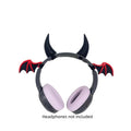Halloween Decorations Devil Horns and Wing, Headphone Decorations, Devil Horns & Wing 3D Detachable Headphone Decorations Quake black red