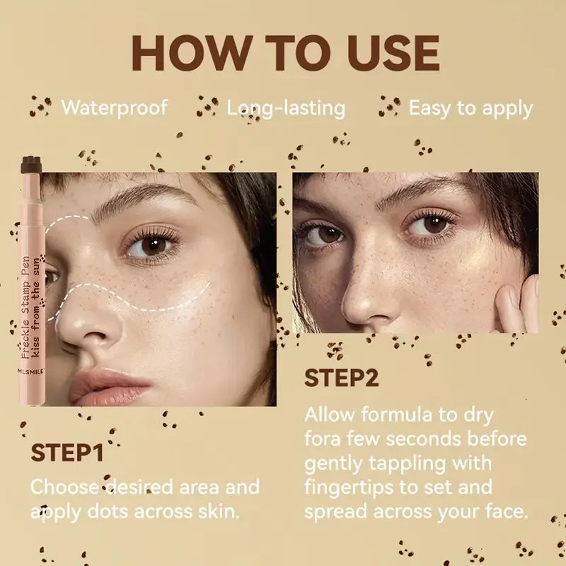 Waterproof Freckles Stamp Pen Long-lasting and Natural Fake Freckles Makeup Dot Spot Pen,Women Freckle Pen for all Skin Tones Quake