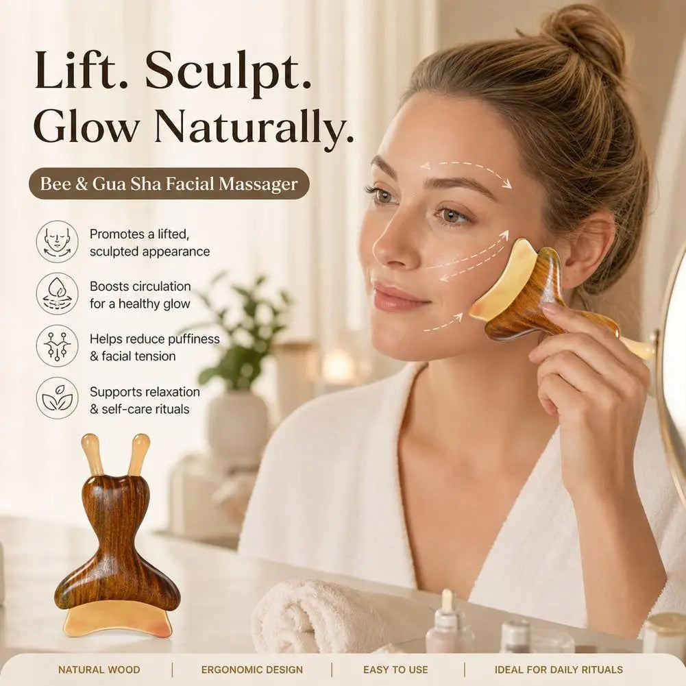 Sandalwood Face Massager Nose & Face Massager - Eye Relief Tool Snail Facial Meridian Massage Quake