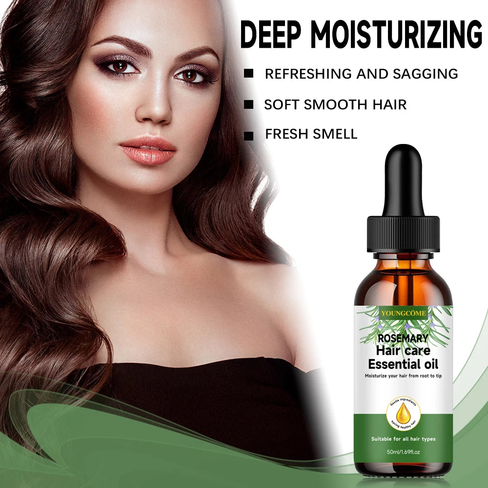 YOUNGCOME Rosemary hair care essential oil,Nourishes Repairs Improves Frizz Prevents Hair Loss Thinning Damaged Hair Care Quake