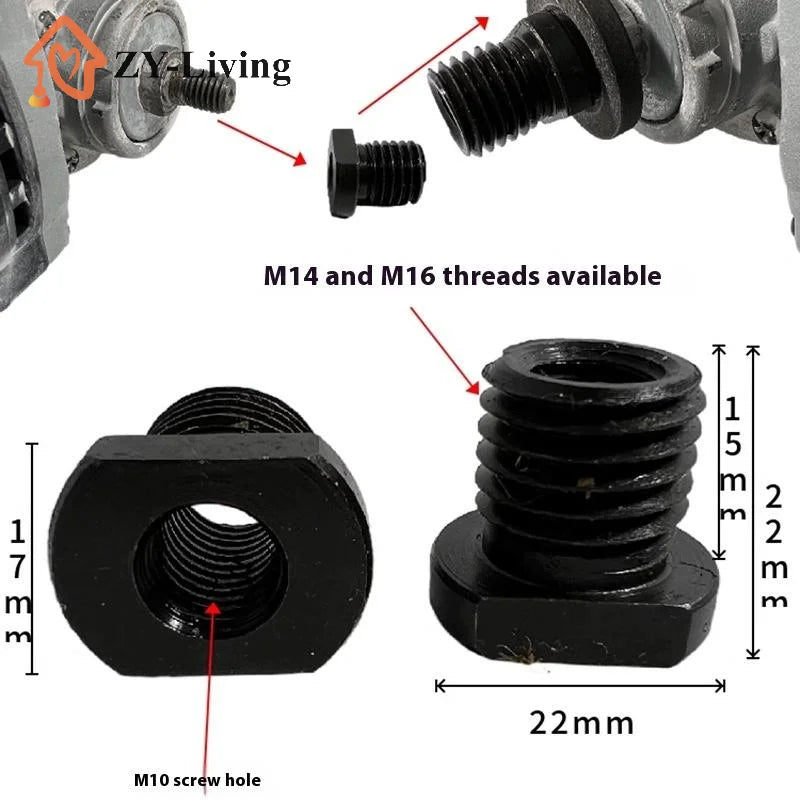1PCS Angle Grinder Adapter M10 M14 Thread Attachment Grinde Spindle Arbor Conversion Female To Male Connector Rod Power Tool Quake