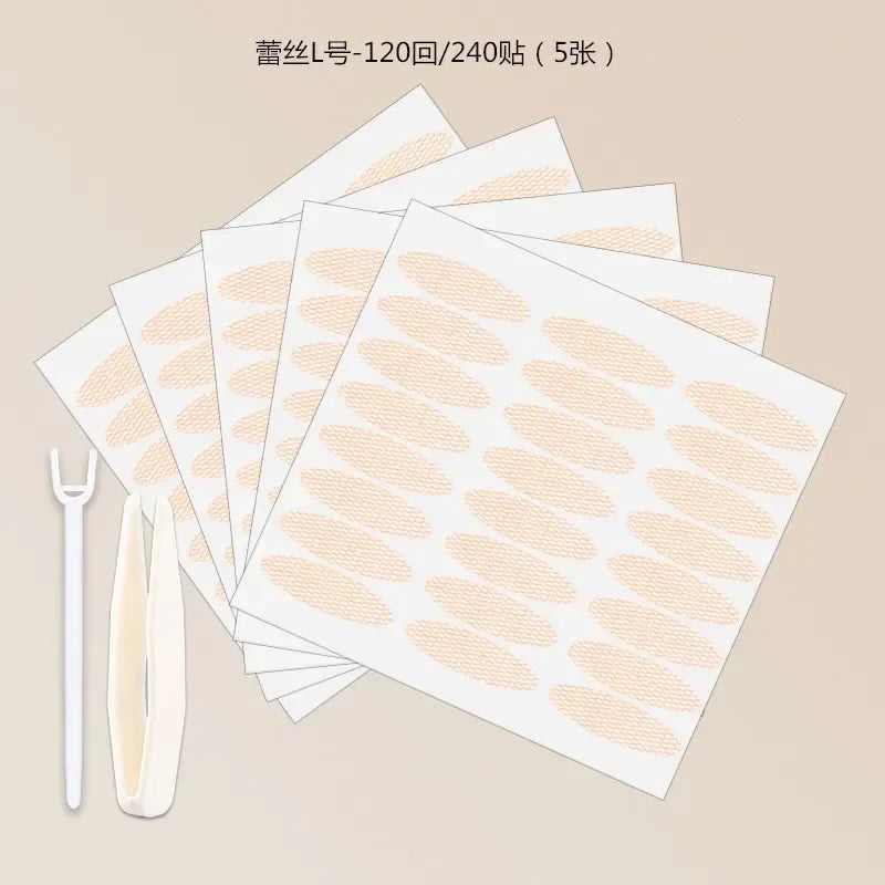 72-240pair Gauze Lace Mesh Olive-shaped Eyelid Paste-shaped Invisible Natural Double Fold Eyelid Shadow Tape Sticker Beauty Tool Quake ls L 120pairs