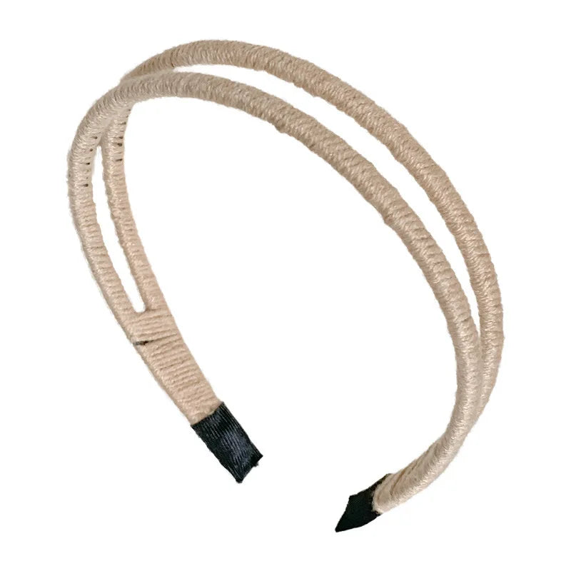 Solid Color Double-layer Yarn Headband for Women Fashion Versatile Headband Makeup Pressed Hair Headband Hair Hoop Styling Tools Quake
