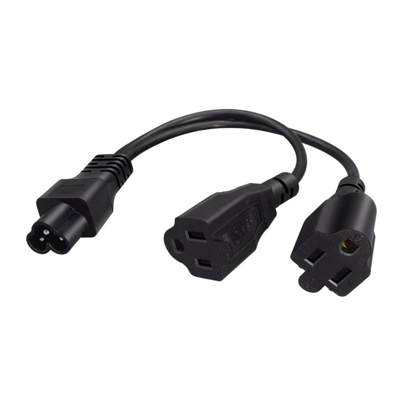 IEC320 To NEMA 2X 5-15R Power Splitter Cable 1Ft Short Y Adapters For Digital Devices K1KF Quake CN