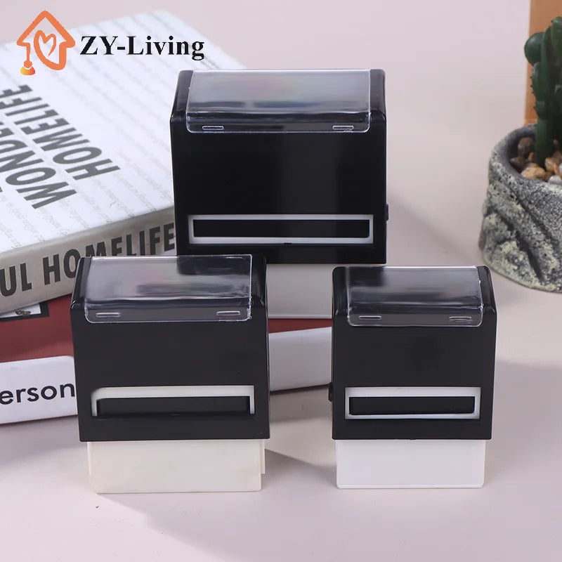 1Pcs Black Rectangular Self-Inking Stamp Case For DIY Custom Stamp Quake