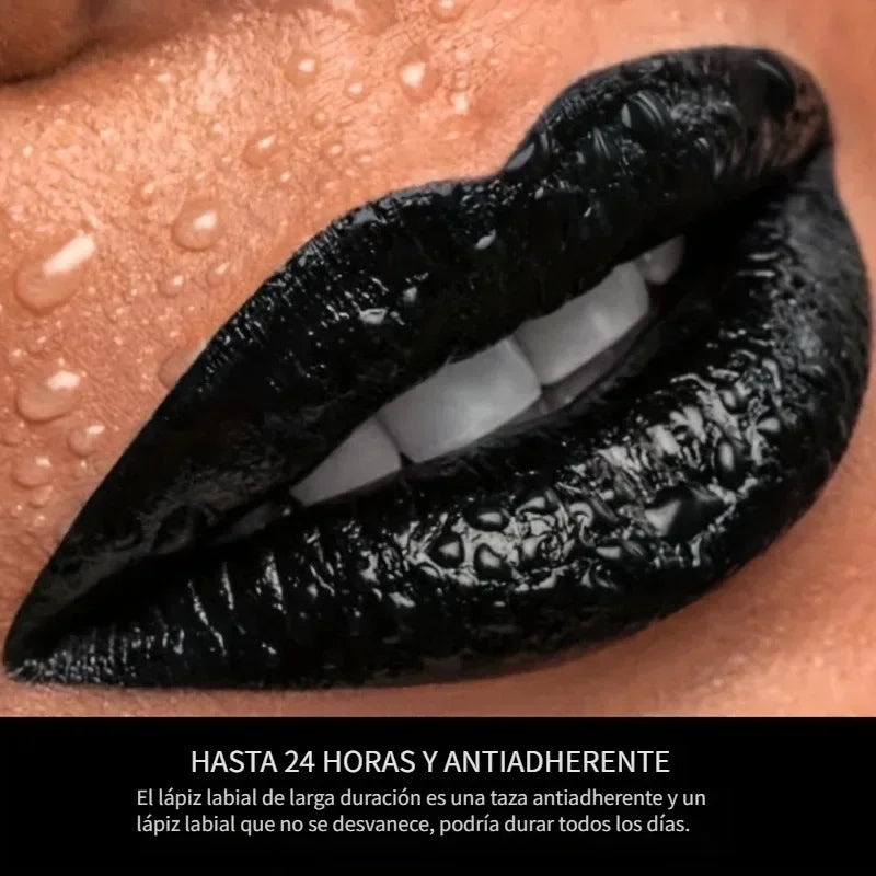 USHA's Black Lipstick Halloween Ready-to-Ship Waterproof Long-Lasting Matte Lip Makeup Lip Gloss for Cross-Border Shopping Quake