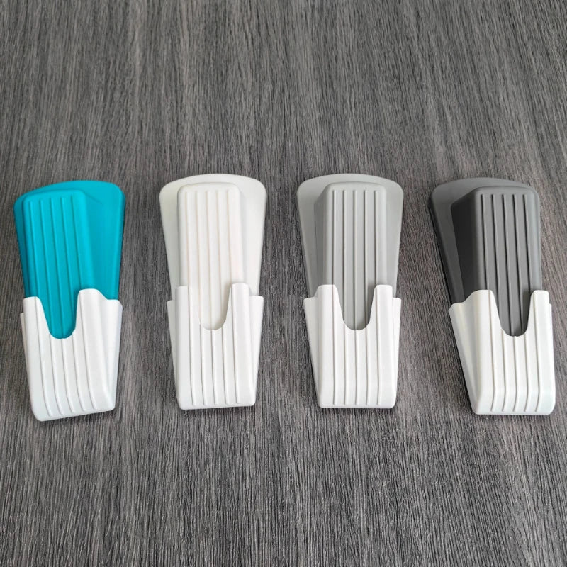 Rubber Door Stopper with Storage Holder Anti-Collision Door Stop Wedge Windproof Safety Door Blocker for Home Bedroom Office Quake