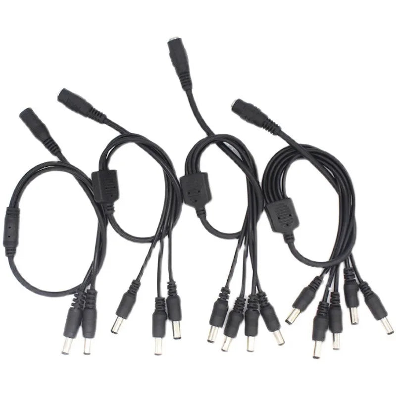 18AWG DC5521 1to Multiple Way Power Splitter Cable 5V 12V Power Adapter Connector Cord For LED Strip Lights CCTV Camera 40CM Quake