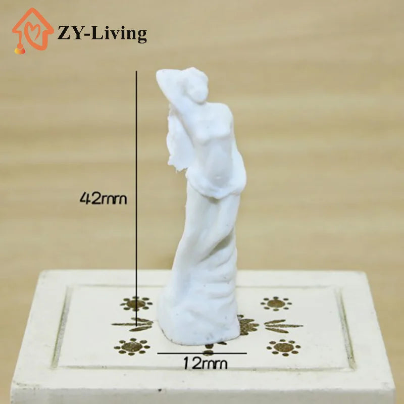 1Pc Miniature Dollhouse Accessories Scene Model Resin Goddess Statue Toy Girl Gift Quake