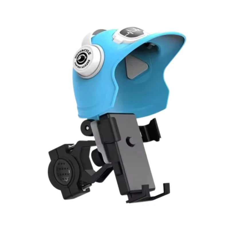 1Pc Motorcycle Phone Holder with Helmet-Shaped Sunshade, Waterproof GPS Navigation Mount for Electric Bike Scooter Handlebar Quake Handlebar Mount