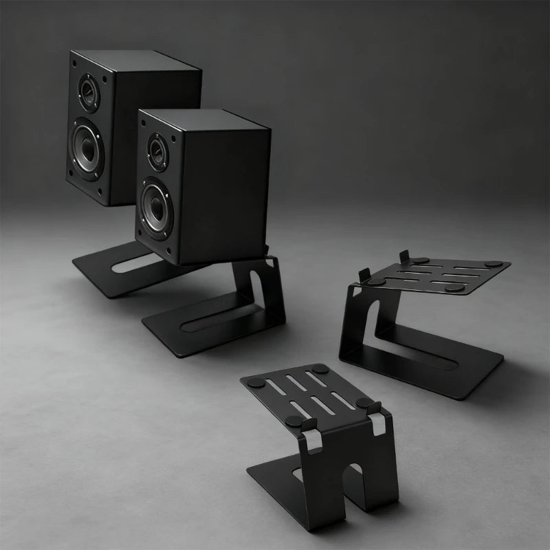 Metal Speaker Stand Thickened Base Plate Advanced Vibration Control MultiFunctional Desktop Organizers Heat Ventilation K1KF Quake