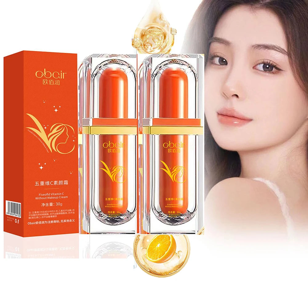 Five Vitamin C Tone Up Cream Vitamin C BB Cream Hydrating Face Moisturizer Conceal Pores Waterlight Makeup Lazy Concealer Quake