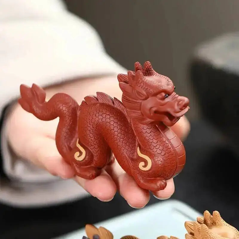 Zisha Tea Pet Dragon Zodiac Figurine Handmade Cultivable Sculpture Tea Play Tea Ceremony Accessories Чаепитие Quake