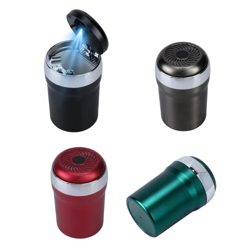 Covered Car Ashtray with Push Top Lid and Lid Light for Drivers H8WE Quake