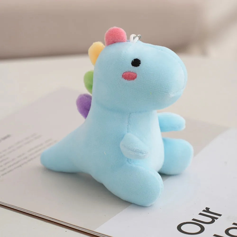 New Plush Keychain Toy Dinosaur Plush Keyring Soft Mini Dinosaur Plush Doll Cute Dinosaur Pendant Quake Blue