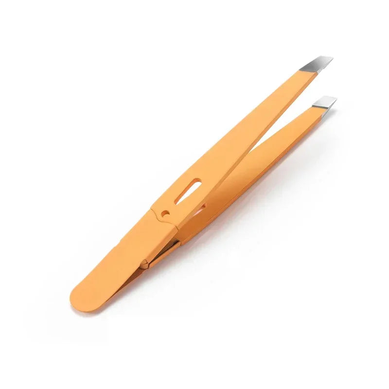 Clips Removal Steel Slanted Eye Eyebrow Tweezer Colorful Hair Beauty Fine Hairs Puller Stainless Brow Makeup Tools Quake Yellow