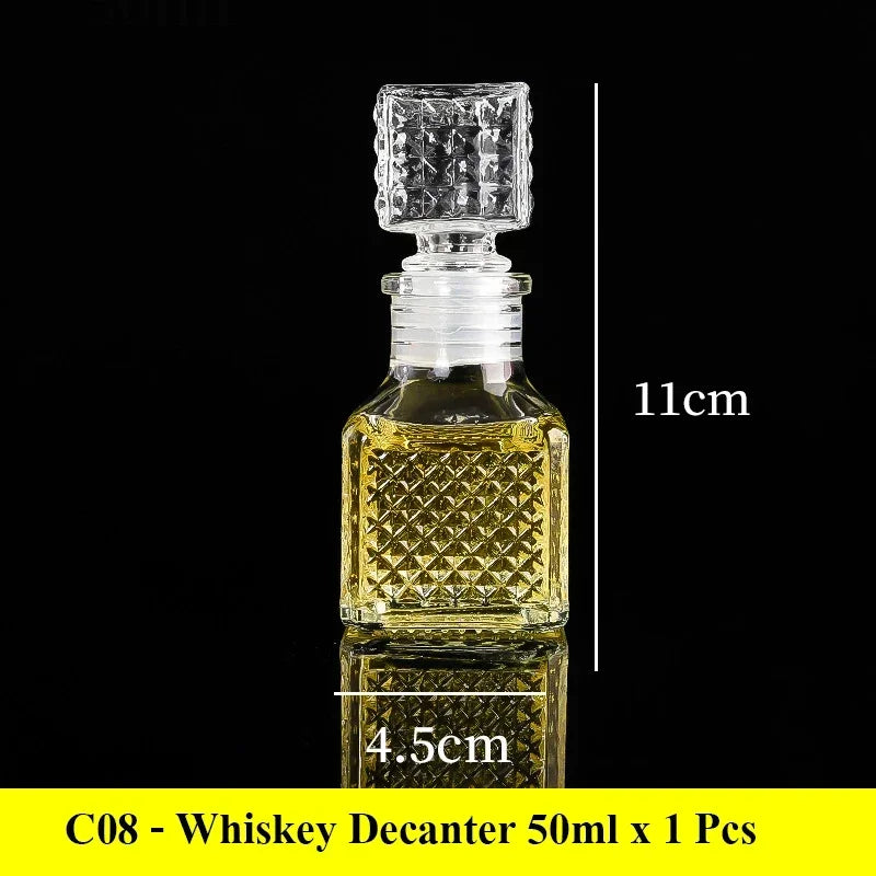 High End Transparent Glass Small Bottle 50/100ml Whiskey Mini Creative Red Bottle Quake 50ml 2