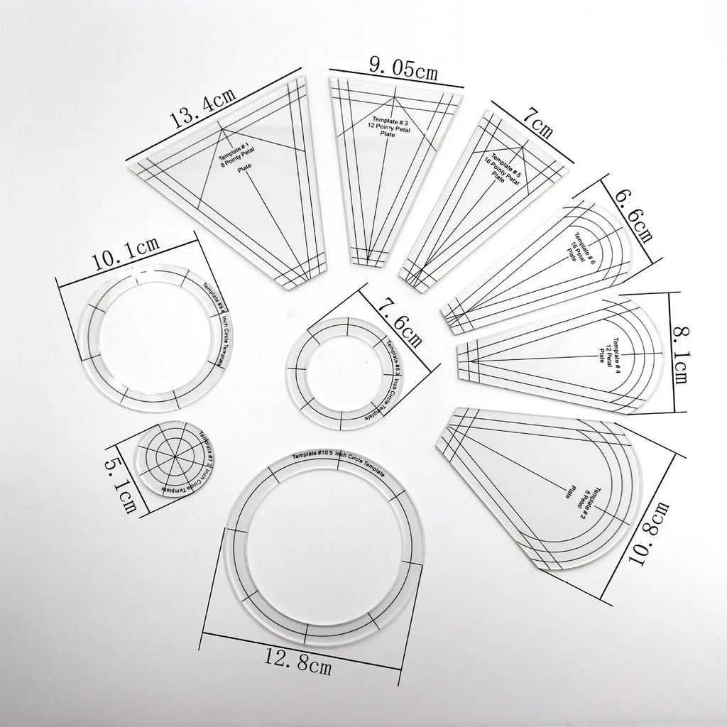 Patchwork Quilting Ruler Set Acrylic Templates Sewing Template Kit Quilt Ruler for Quilting Supplies and Accessories Quake
