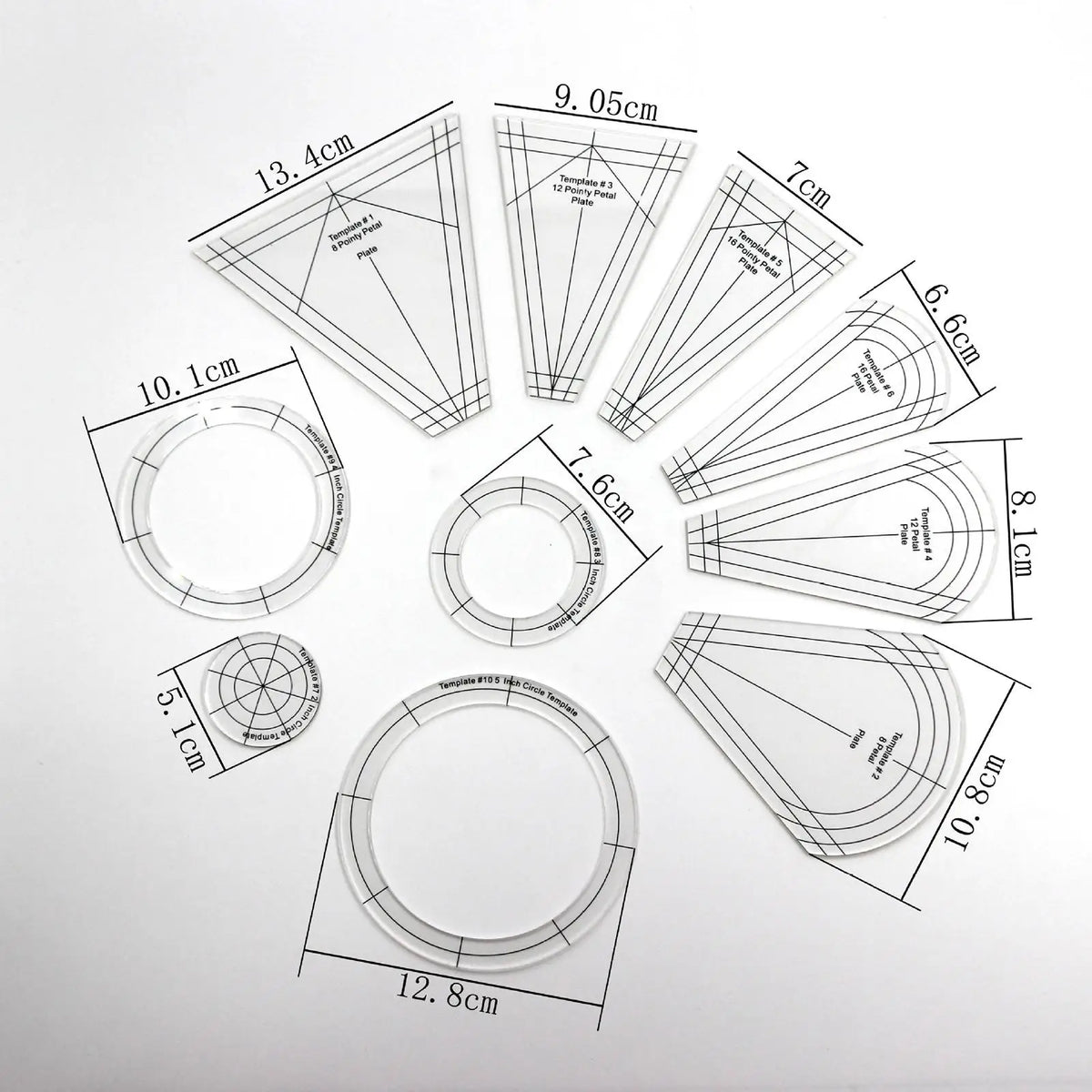Patchwork Quilting Ruler Set Acrylic Templates Sewing Template Kit Quilt Ruler for Quilting Supplies and Accessories Quake