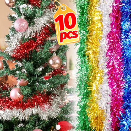 1.5M Colorful Strips for Christmas Tree Decoration Ribbon Garland Ornaments Christmas Bar Tops Wedding Party Decoration Supplies Quake