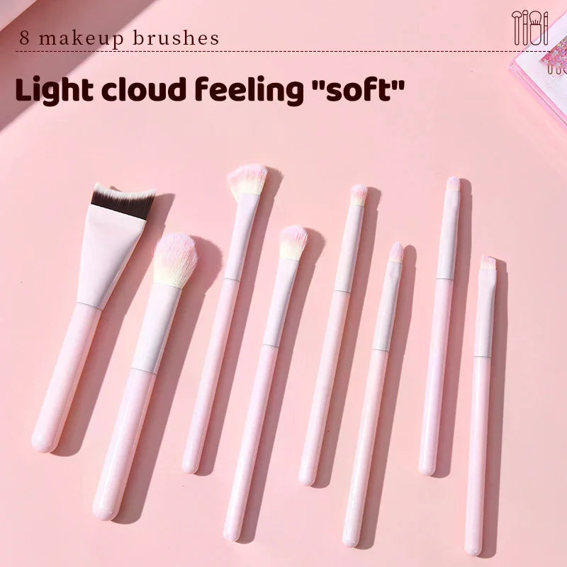 1/8 PCS Makeup Brushes Set Eye Shadow Foundation Women Cosmetic Brush Eyeshadow Blush Beauty Soft Hair Make Up Tools With Bag Quake