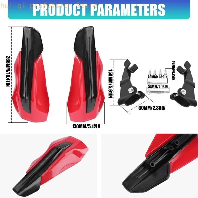 Replacement Handguard for Trail Bars, Plastic Guard Pair with Brackets for Brush Contact and Cold Wind Use H8WE Quake