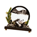 Quicksand Decor Panda Statue Creative Art Decor for Bookshelves Quake Gray