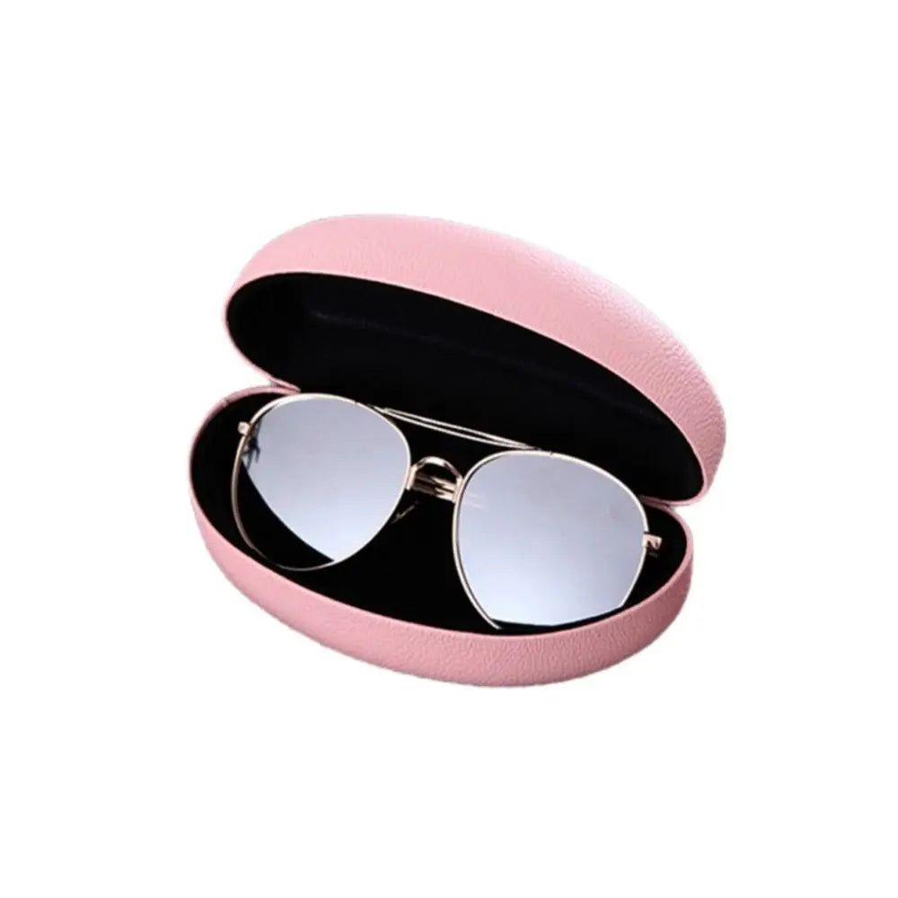 Fashion Men and Women Leather Iron Box Glasses Case Sunglasses Case Sunglasses Box Quake pink