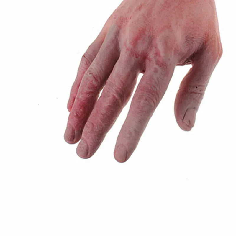 Scary Simulation Life Size Arm Halloween Horror Fake Arm Hand Latex Cut Off Hand Bloody Halloween Prop Haunted Party Decoration Quake