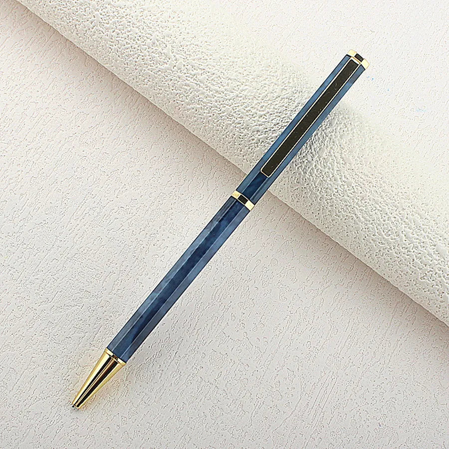 Premium Octagonal shape Metal Ballpoint Pen blue Ink Office Business Writing Ballpoint Pen School Student Stationery Gifts Quake 857-3