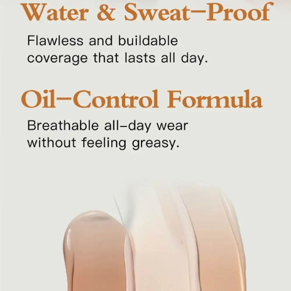 New Waterproof Liquid Foundation Matte Oil-Control Face Foundation Cream Sweat Proof Full Coverage Foundation Concealer Cream Quake