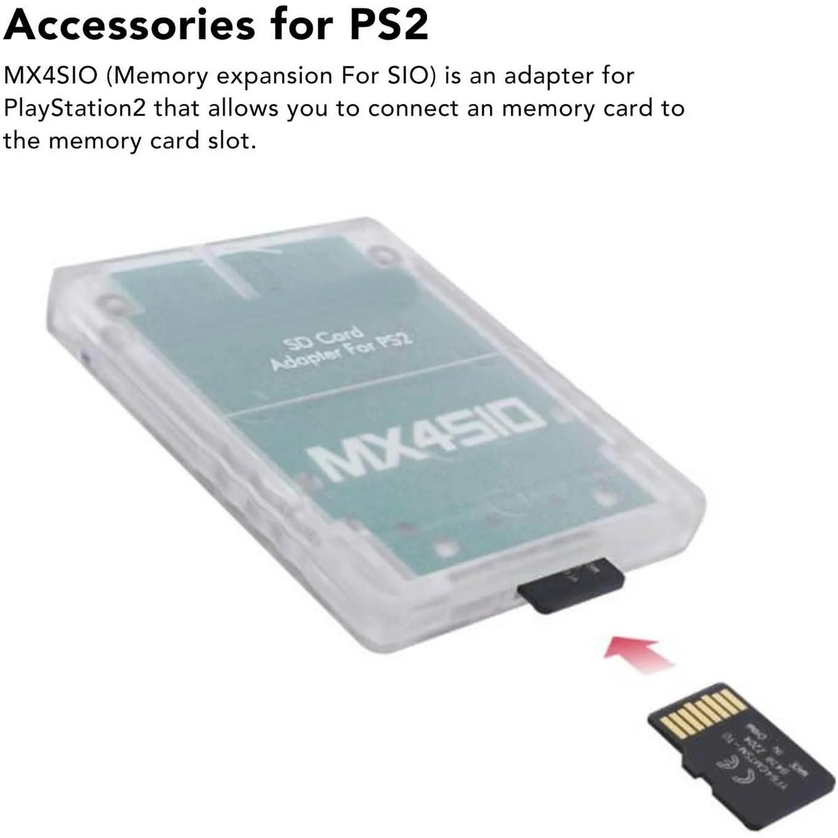 MX4SIO SIO2SD Memory Adapter, Stable Replacement Reader for PS2, Connect Memory to Slot Quake