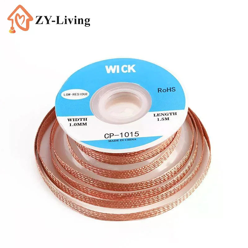 1.5/ Copper Welding Wire Desoldering Mesh Braid Tape Welding Point Solder Soldering Tool Of Electronic PCB Circuit Board Quake