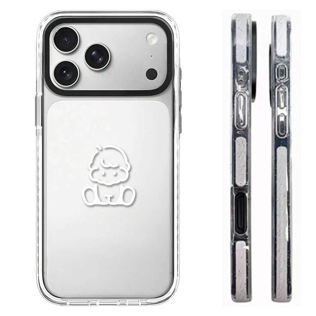6090674 White Border Magnetic Phone Case Cover for IPhone 13 14 15 16 17 18 Pro Max Case Quake white (MagSafe) 2 iPhone 18 Pro Max