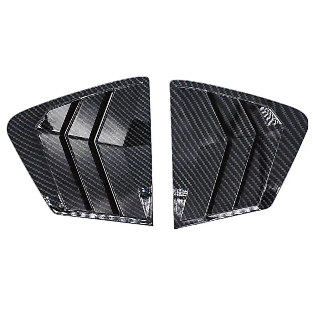 For Honda Civic 9th Sedan 2011-2015 Car Rear Louver Window Side Shutter Cover Trim Sticker Vent Scoop ABS Carbon Fiber Style Quake