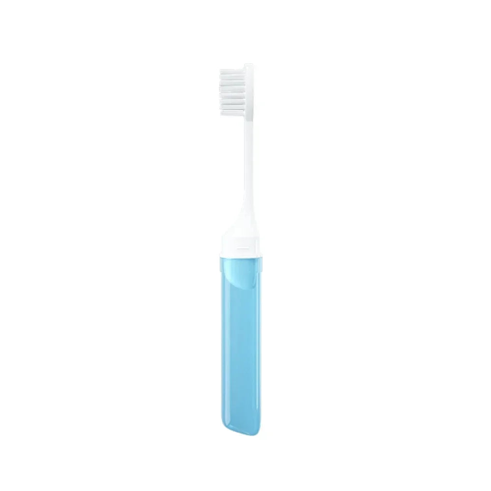 vvocci Toothbrush in Transparent Candy Colors Portable Mini Brush Folding Traveling AdultFoldable Travel Toothbrush Small Dental Quake M436 1pcs Blue