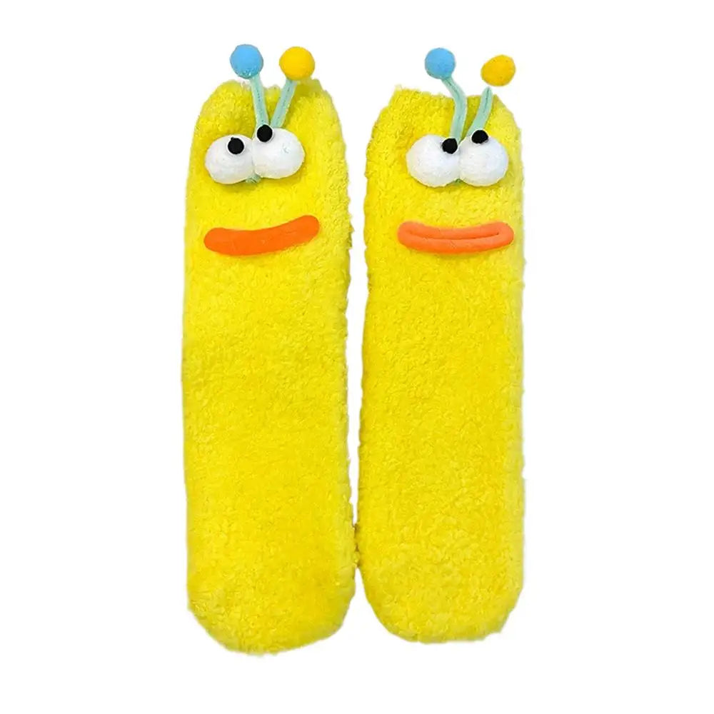 5 pairs animated Christmas sock ornaments Merry Christmas Gifts and Decorations for the Home Xmas Supplies for a Happy New Quake Yellow