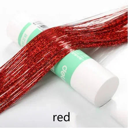 93cm/100cm Holographic Hair Extensions Accessories Glitter Hair Tinsel Sparkle Shiny 120 Strands Bling Twinkle Hair Extensions Quake No 1 100 cm