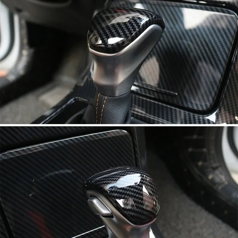 For Kia Forte K3 2019 2020 2021 Carbon Fiber Style Red ABS Interior Gear Lever Shift Knob Cover Sticker Trim Auto Car Parts Quake
