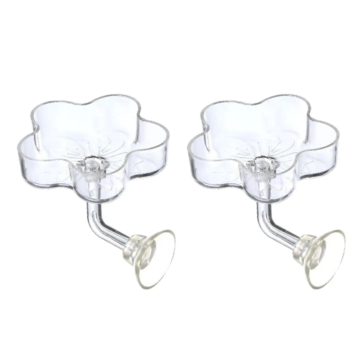 Transparent Acrylic Mini Shrimp Feeder Dish for Aquarium Fish Food Holder with Easy Clean Suction Support Quake Five petaled flower