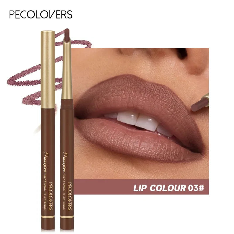 Inclined Tube Brown Tube Lip Liner, Multi-color Lipstick Pen, Depicting Lip Contours, Charming Lips, Lip Cosmetics Quake 03