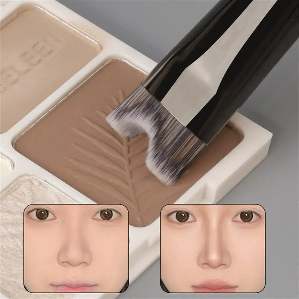 2 PCS Makeup Brushes U-Shaped Makeup Brush & Nose Shadow Brush Quake